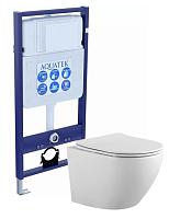 Комплект Aquatek SET Европа: рама Standard INS-0000012 (без клавиши и крепежа) + унитаз AQ1901-00 с тонким сиденьем Soft-close, белый