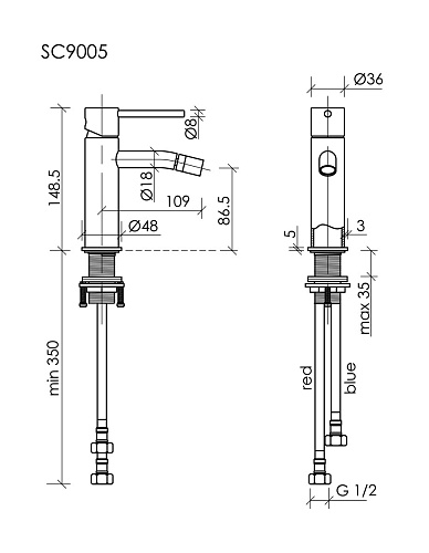 Смеситель для биде Sancos Etna SC9005BN