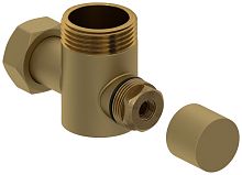 Вентиль Сунержа 032-1300-0134 угловой н/ж (под шестигранник) G 1" нар.р. / G 3/4" н. г., матовое золото