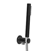 Ручной душ Cezares CZR-DEFA3-NOP с гибким шлангом 150 см, штуцером и держателем, исполнение Черный матовый