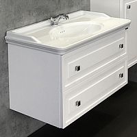 Тумба Comforty 00004148009 Феррара подвесная 100х50 см, с раковиной 50110, белая