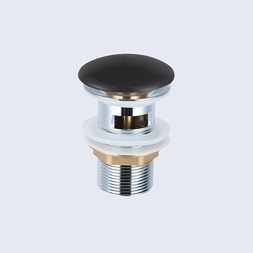Донный клапан Vincea DBS-216MB с переливом/керамической крышкой, черный матовый Донный клапан Vincea DBS-216MB с переливом/керамической крышкой, черный матовый