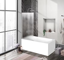 Душевая шторка BelBagno UNO-V-1-90/150-CH-CR на ванну 150х90 см, стекло шиншилла/профиль хром Душевая шторка BelBagno UNO-V-1-90/150-CH-CR на ванну 150х90 см, стекло шиншилла/профиль хром