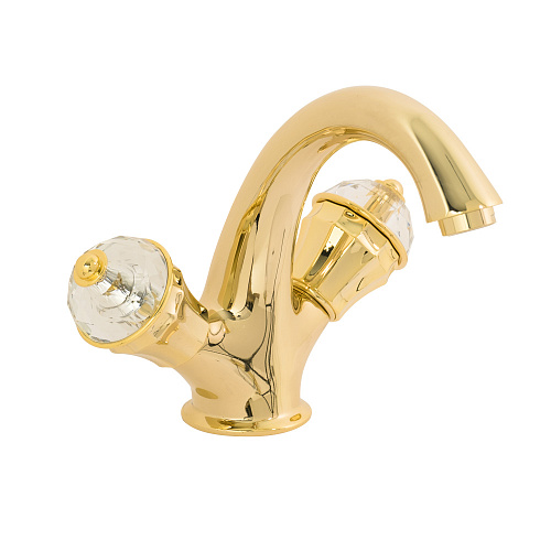 Смеситель Migliore 28014 Prestige Crystal для раковины, золото Смеситель Migliore 28014 Prestige Crystal для раковины, золото