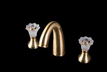 Смеситель Boheme 317-Camelia Сamelia для умывальника, на 3 отверстия, бронза