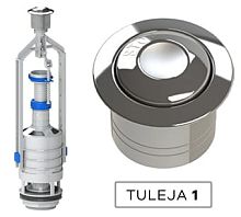 Сливной механизм KKPol ZSB/211/0/T/1, ZSB/211 однорежимный с STOP, 33-42 см, хром