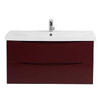 База BelBagno MARINO-CER-1000-2C-SO-BRDL-P под раковину 100х44 см, подвесная, Bordo Lucido