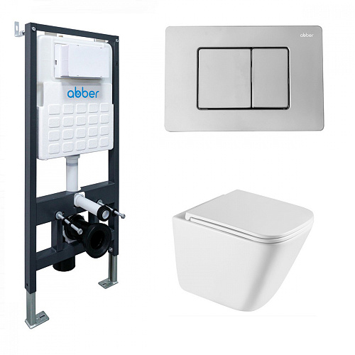 Инсталляция с подвесным унитазом Abber Rechteck AC1219TC-AC0105-AC0120 купить недорого в интернет-магазине Керамос Инсталляция с подвесным унитазом Abber Rechteck AC1219TC-AC0105-AC0120 купить недорого в интернет-магазине Керамос