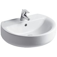 Раковина Ideal Standard E786401 Connect Sphere подвесная 55х45 см, с 1-м отверстием под смеситель, Euro White (евробелый)