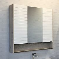 Зеркальный шкаф Comforty 00-00004756 Клеон 90х80 см, серый муар