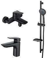 Комплект Aquatek AQ1030MB Вега для ванной Set 3 в 1 (AQ1010MB + AQ1040MB + AQ2011MB), черный матовый