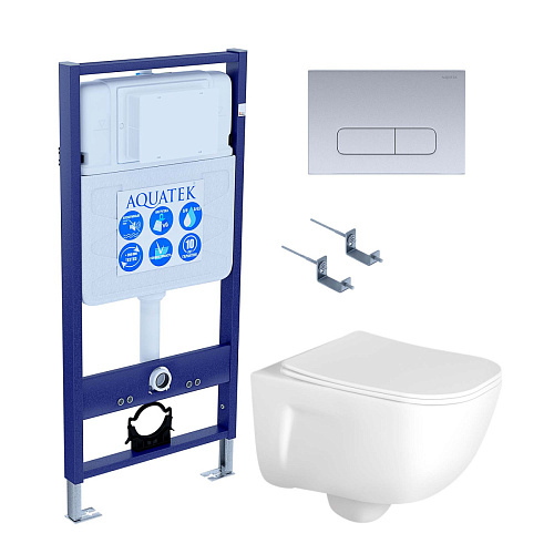 Инсталляция с подвесным унитазом Aquatek Дива SET AQUATEK ДИВА-014 4в1 Инсталляция с подвесным унитазом Aquatek Дива SET AQUATEK ДИВА-014 4в1