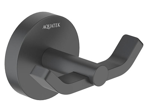 Крючок Aquatek AQ4602MB Бетта двойной, черный матовый купить недорого в интернет-магазине Керамос