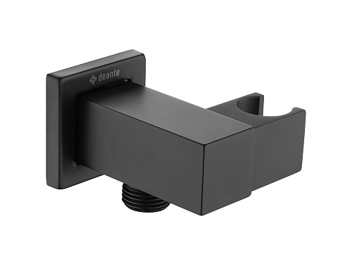 Кронштейн Deante NAC_N58K Cascada для подключения шланга с держателем для лейки, Nero (черный)