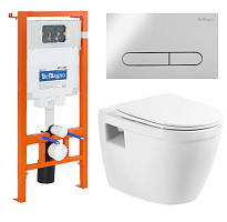 Инсталляция с подвесным унитазом BelBagno LOTO BB070CHR/SC/BB002-80/BB005-PR-CHROME Инсталляция с подвесным унитазом BelBagno LOTO BB070CHR/SC/BB002-80/BB005-PR-CHROME