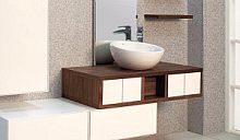 Тумба под раковину Акватон Интегро 100 1A142801INH30 орех шпон, 100х23х50