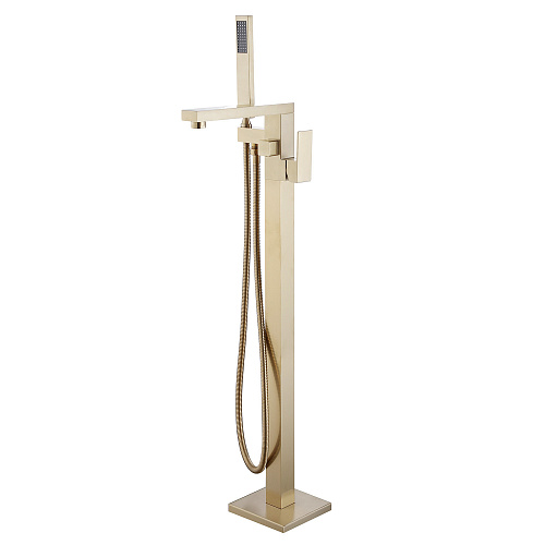 Смеситель ABBER AF8215G Daheim для ванны, напольный, золото матовое