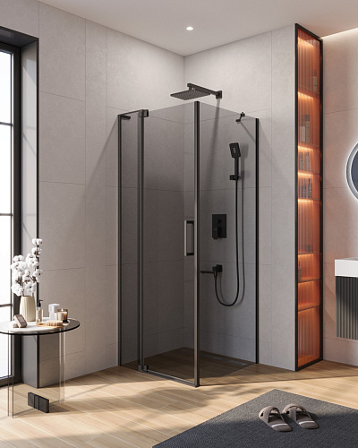 Душевой уголок CEZARES SLIDER-AH-1-80-70/80-GRIGIO-NERO