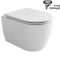 Унитаз подвесной безободковый Ceramicanova Noe CN4011T, смыв Торнадо 3.0, с крышкой-сиденьем, белый