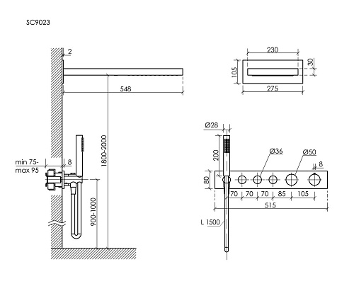 Душевой комплект Sancos Linn SC9023BN