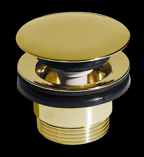 Донный клапан Cezares CZR-SAT2-03/24 с системой "Клик-клак" с переливом универсальный, золото