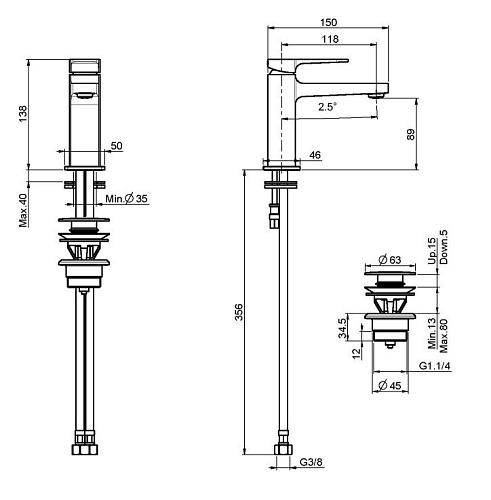Смеситель для раковины Fima Carlo Frattini NEXT F3941NCR (exp)