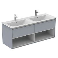 Тумба Ideal Standard E0831EQ Connect Air для раковины 130х44 см, подвесная, Glossy Light Grey + Matt White (светло-серый глянцевый + белый матовый) Тумба Ideal Standard E0831EQ Connect Air для раковины 130х44 см, подвесная, Glossy Light Grey + Matt White (светло-серый глянцевый + белый матовый)