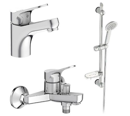 Комплект смесителей для ванны, умывальника, душ. Jacob Delafon Brive E78121-CP купить недорого в интернет-магазине Керамос Комплект смесителей для ванны, умывальника, душ. Jacob Delafon Brive E78121-CP купить недорого в интернет-магазине Керамос