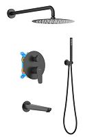 Душевой комплект Aquatek AQ1173MB Бетта Set 4 в 1, черный матовый
