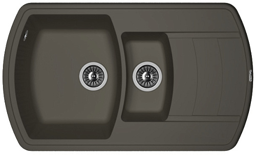 Мойка для кухни Florentina 20.205.D0860.302 Нире 86х51 см, с крылом, антрацит снят с производства
