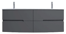 Тумба под раковину Jacob Delafon EB1891RU-442 Nona 140 см, с интегрированными ручками, глянцевый серый антрацит