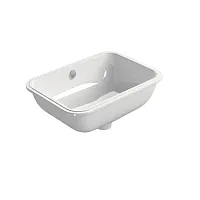 Раковина GSI 724711 Classic встраиваемая снизу 50х35 см, без отверстия/с переливом, белый глянцевый