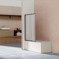 Шторка на ванну Vincea VSB-1E100CLGM, 100х145 см, профиль вороненая сталь/стекло прозрачное