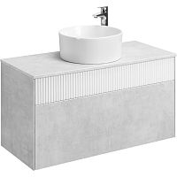 Набор Акватон 1A2763K2MH4C0 Марбл: тумба-раковина 100х46 см, слэйт\белый матовый + раковина MILA накладная 40 см