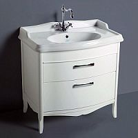 Simas ARM2bi/cr  Arcade База напольная 90 см под раковину AR864, 2 выдвижных ящика цвет белый ( ручки и петли хром)