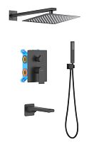 Душевой комплект Aquatek AQ1473MB Лира Set 4 в 1, черный матовый