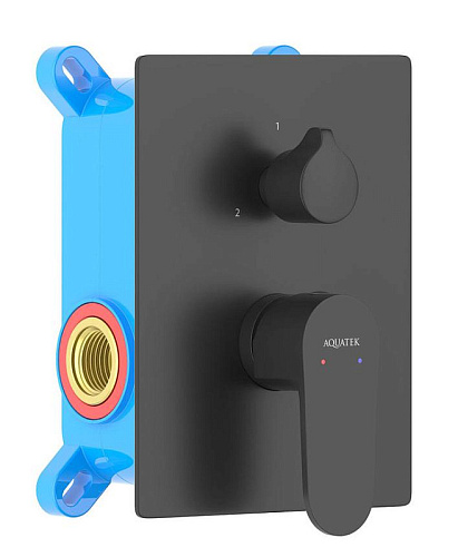 Смеситель Aquatek AQ1246MB Оберон  для ванны (внешняя и скрытая часть), черный матовый