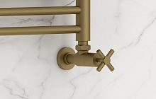 Вентиль Сунержа 032-1408-1212 угловой, (крест) G 1/2" НР х G 1/2" НР, матовое золото