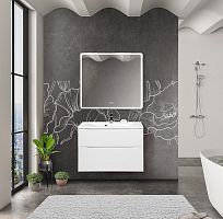 Раковина BelBagno BB800/450-LV-MR-PR из литьевого мрамора 80х45 см, белая