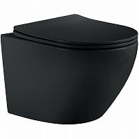 Унитаз подвесной Aquatek AQ1901-MB Европа 53х36 см, безободковый, черный