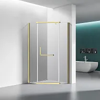 Душевой уголок Veconi RV36G-90-01-C5 Rovigo RV-36G, 90x90x195 см, профиль брашированное золото/стекло прозрачное