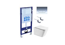 Комплект: Унитаз, Инсталляция, Кнопка смыва Aquatek ЛИБРА SET AQUATEK ЛИБРА T-016 4в1