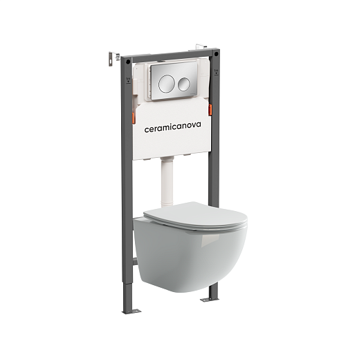 Комплект: Унитаз, Инсталляция, Кнопка смыва Ceramica Nova CN3009_121001CH Комплект: Унитаз, Инсталляция, Кнопка смыва Ceramica Nova CN3009_121001CH