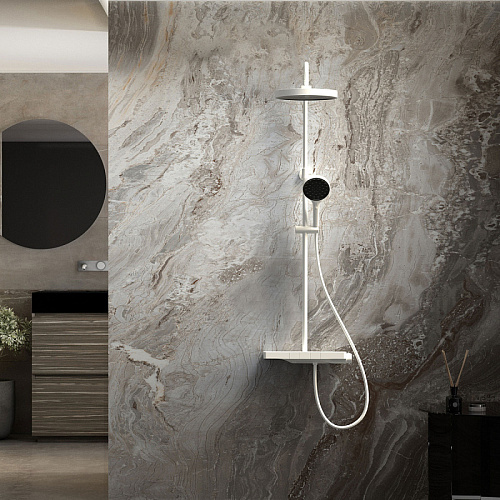 Душевая стойка Vincea VSFS-3I12TW Inspire термостатическая с изливом, белый