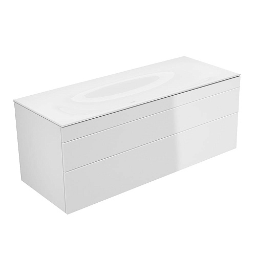 Тумба Keuco 31561210000 Edition 400 под умывальник 140х53.5 см, белый глянцевый/белый глянцевый купить недорого в интернет-магазине Керамос
