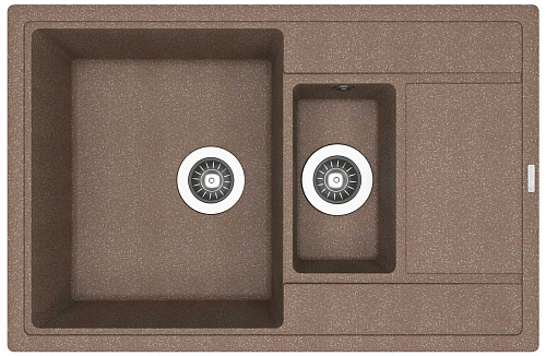 Мойка для кухни Florentina 20.250.D0780.105 Липси 78х51 см, с крылом, коричневая снят с производства