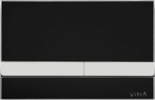 Клавиша смыва Vitra 740-1101 Select, двойной смыв, глянцевый черный Клавиша смыва Vitra 740-1101 Select, двойной смыв, глянцевый черный