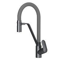 Смеситель AM.PM F8007825 Like, для кухни с каналом для питьевой воды/гибким изливом, черный/серый