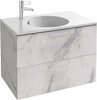 Комплект Jacob Delafon EB2522-R5-NR4+EXAW112-Z-00 Odeon RG: мебель для раковины-столешницы, 80 см с раковиной, белый мрамор