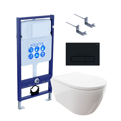 Инсталляция с подвесным унитазом Aquatek Поларис SET AQUATEK ПОЛАРИС-025 4в1